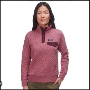Patagonia Organic Quilt Snap-T Pullover Sweatshirt in Kilin Pink